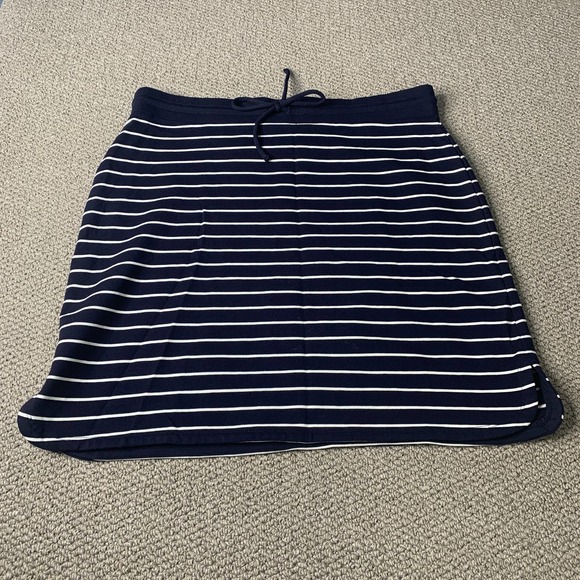 Talbots Womens Skirt Size PXL Blue/White Striped Drawstring‎ Unlined Straight - Picture 1 of 10